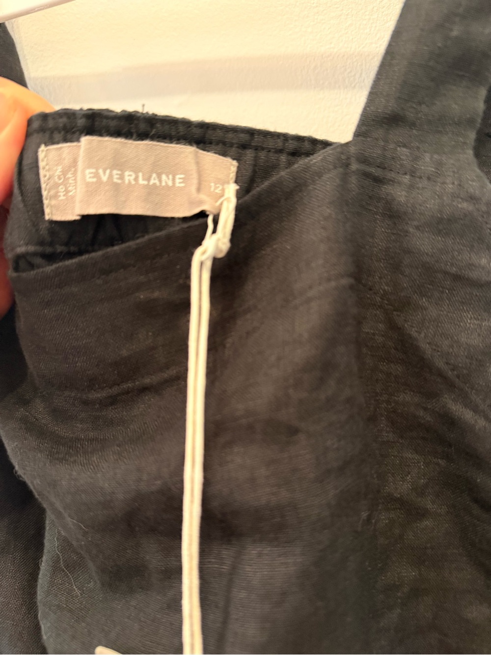 Everlane Black Linen-Strap Jumpsuit with Waist Tie - Picture 6 of 8